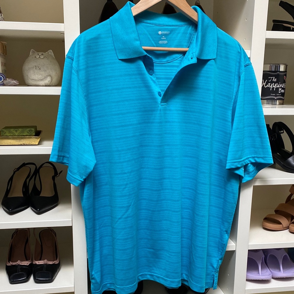 Haggar Vibrant Blue/turquoise Polo Shirt for Men. Like NEW. XL